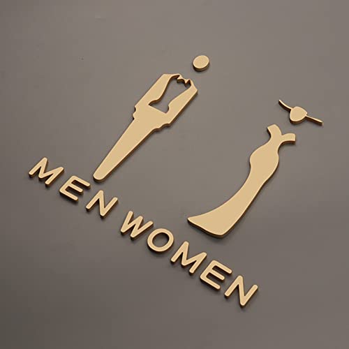 Letrero de baño para Hombres y Mujeres, Letrero/Cartel Unisex para Puerta de baño, Letrero para inodoros, decoración de letreros para baños (A 30 * 19 cm) (B 20 * 13 cm) (B 20 * 13 cm) (B 30