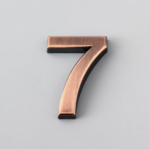 Volakebeing Targhetta per numero civico 3D, per interni ed esterni, finitura bronzo lucido, 50 x 35 x 6 mm, realizzata in resina ABS di lunga durata con resistenza alla ruggine (7)