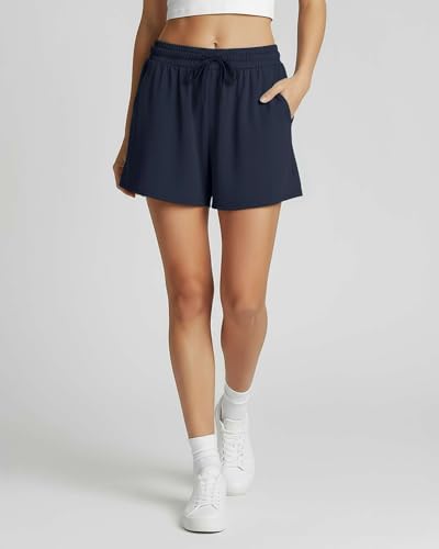 Image of Real Essentials 3 Pack: Womens Ultra-Soft Athletic Lounge Casual Sweat Shorts with Pockets (Available in Plus Size)