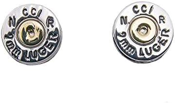 9MM Aluminum Bullet Casing Earrings with Titanium Posts, Hypoallergenic, Nickel Free, Bullet Earring Studs