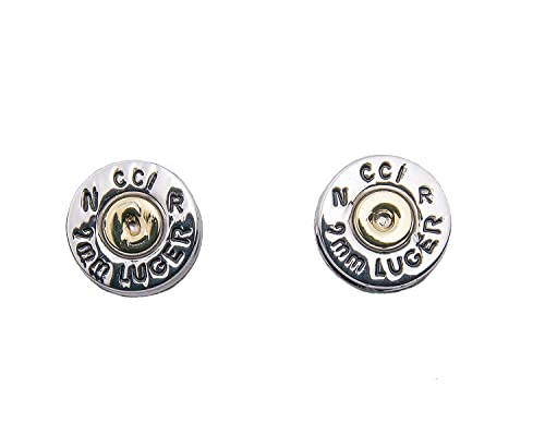 9Mm Aluminum Bullet Casing Earrings With Titanium Posts, Hypoallergenic, Nickel Free, Bullet Earring Studs #TOP2