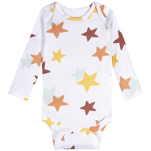 Image of Onesies Brand Unisex Baby 6-Pack Long Sleeve Bodysuits - Breathable Cotton One-Piece Outfits for Newborns & Infants
