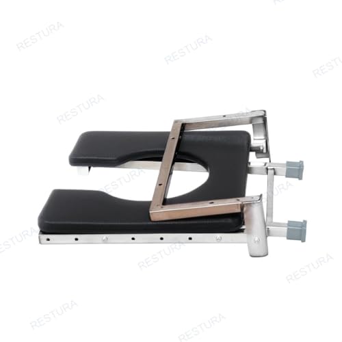 Image of Wall Mounted Commode Chair for Elderly & Patients | Portable Stainless Steel Support for Indian Toilet | Anti-Slip Lightweight Chair for Knee Pain, Pregnancy & Senior Citizens (Black)