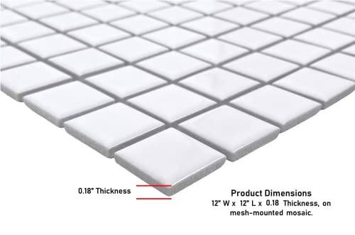 Tenedos O8-8MFP-H5LM-CA Square White Porcelain Mosaic For Bathroom, Wall, Entrance, Pool, Shower, Floor Tile thumb #2