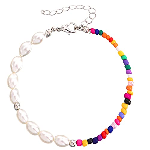 Bracelet femmes bijoux de plage avec perles de rocaille colorées et imitation perle