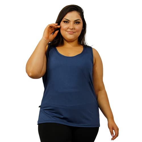 Kit 3 Regata Plus Size dry Fit academia Feminina Moda LegBrasil (preto-azul-branco, G2)