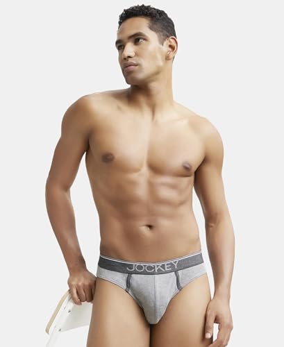 Image of Jockey 8044 Men's Super Combed Cotton Rib Solid Brief with Ultrasoft Waistband (Pack of 2)
