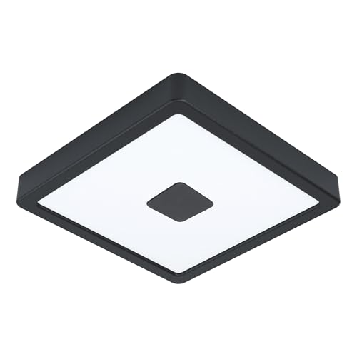 EGLO LED Deckenlampe außen Iphias 2, Außenleuchte für Wand und Decke, Outdoor Deckenleuchte aus Metall in Schwarz und Kunststoff in Weiß,...