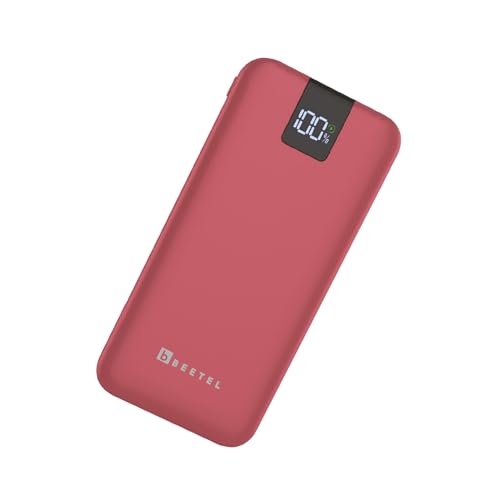 Image of Beetel Volte Series PB10 10000mAh Power Bank 22.5W Fast Charging | Triple Output QC3.0, PD3.0 & PPS | Pass Through Charging | Designed for Apple iPhone, Samsung, OnePlus and All Smartphones | Wine