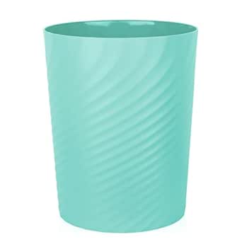 8008 Waste Paper Bin Plastic Ideal for Children's Room Office Kitchen Height 32 cm 12 L (Mint Blue)