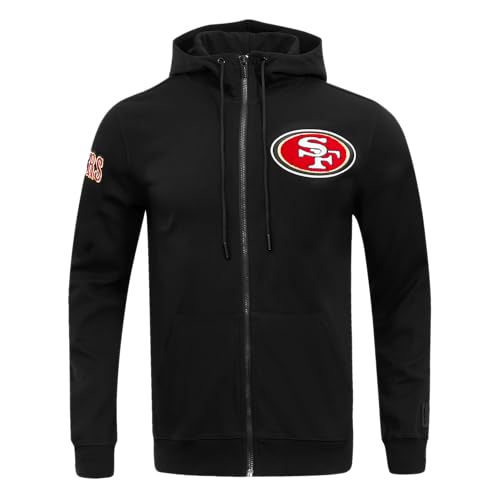 Image of Pro Standard Mens NFL San Francisco 49Ers Classic Chenille Full Zip Hoodie Black L