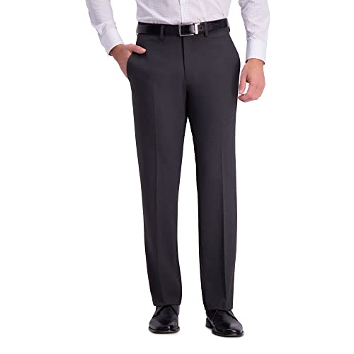 J.m. Haggar Mens 4-Way Stretch Solid Gab Straight Slim Fit Separate Business Suit Pants Set, Charcoal Heather, 38W X 32L Us #TOP12