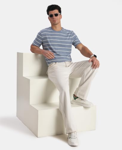 Image of Jockey 2715 Men Super Combed Cotton Rich Striped Round Neck Half Sleeve T-Shirt