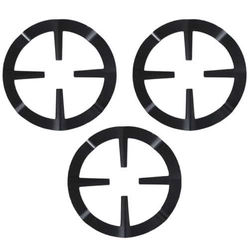 HEALEEP Soportes para Estufa de Gas 3 Piezas Antideslizantes de Acero Inoxidable Negro, Rejilla para Quemador Multifunción para Cafeteras Italiana y Ollas Pequeñas en Cocina