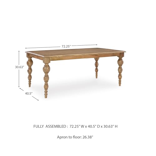 Signature Design by Ashley Rybergston Casual Dining Table with 4 Legs, Light Brown