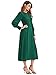 Milumia Women's Elegant Frilled Long Sleeve Pleated Fit and Flare Dress Dark Green Medium