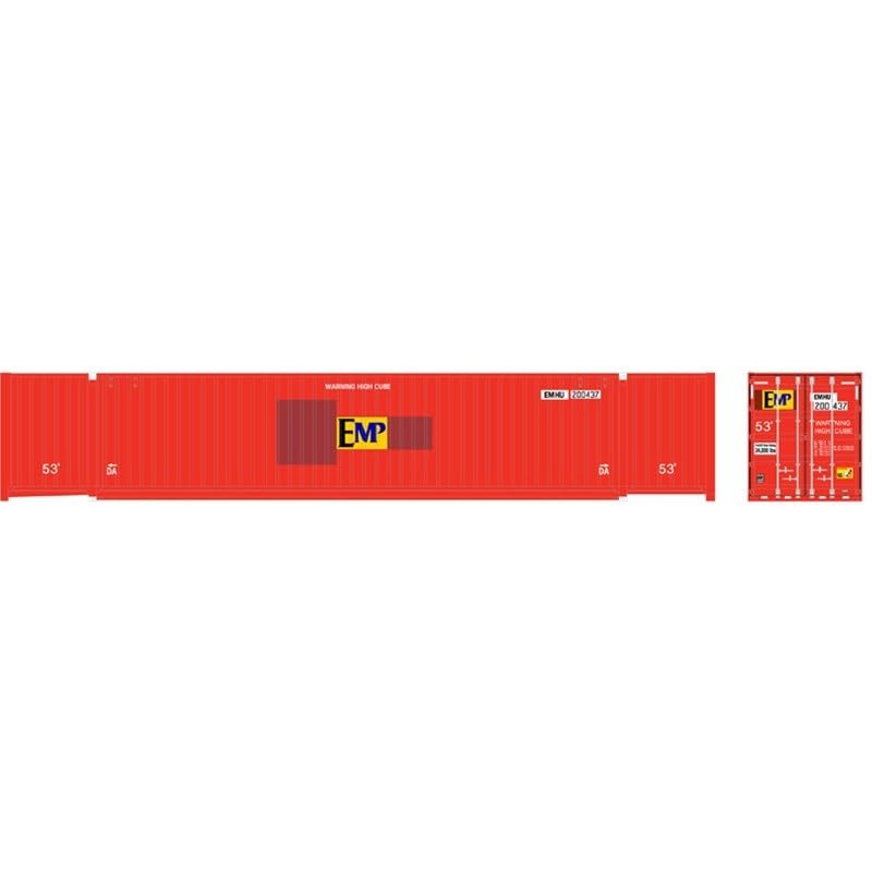 Atlas N Scale 53' Corrugated Container 3-Pack EMP (ex-HUB) #200437/200456/200471