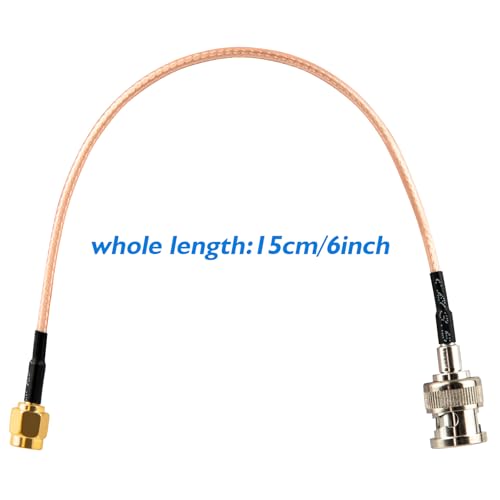 2 piezas Conectores BNC macho a SMA macho cable coaxial RG316 15 cm miniatura 5