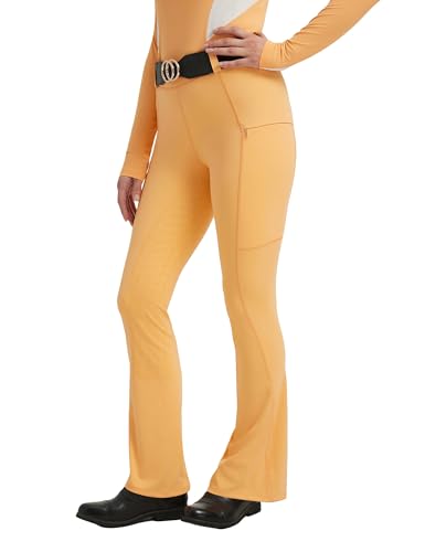 FitsT4 Sports Women's Bootcut Horse Riding Pants Full Seat Equestrian Breeches Summer Riding Tights Peach Cobbler Small