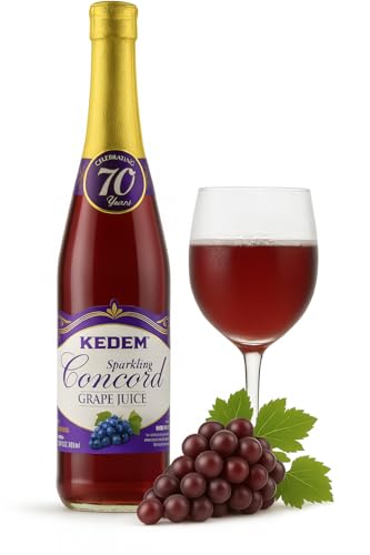 Kedem Sparkling Concord Grape Juice – Sweet, Bubbly, and Refreshing – Non-Alcoholic Beverage – Perfect for Shabbat, Holidays, and Family Celebrations