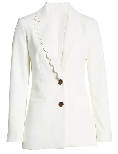 Veste à deux boutons haut de gamme au design col ondulé exclusif