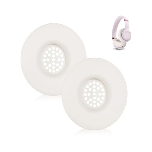 Aiivioll Replacement Earpad Covers for Beats Solo 4, Solo 3, Solo 2 Headphones, Soft and Comfortable Silicone Material, Shockproof and Drop-resistant, Sweat-proof and Dirt-resistant（Beige White)