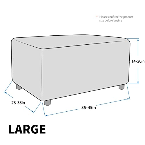 Maxijin Velvet Ottoman Slipcover Stretch Square Rectangle Footstool Slipcover Folding Storage Ottoman Covers For Living Room With Elastic Bottom (Ottoman Large, Gray) #TOP6
