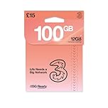 THREE 4G/5G SIM Card UK & ROAM FREE in over 70 destinations - PREPAID PAYG £15 Bundle - 75GB + (25GB FREE DATA) Unltd Texts & Mins - ROAMING ALLOWANCE 12GB