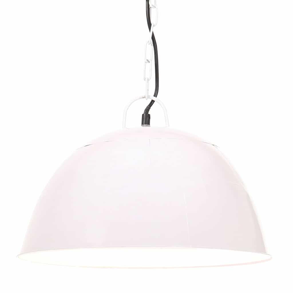 Lampa wisząca vintage biała okrągła 41 cm żelazo E27 25 W