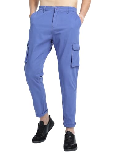 Image of Highlander Men's Tapered Fit Cargo Trousers| Stylish & Comfortable for Casual, Travel & Active Wear | Trouser for Men | Men Trousersn