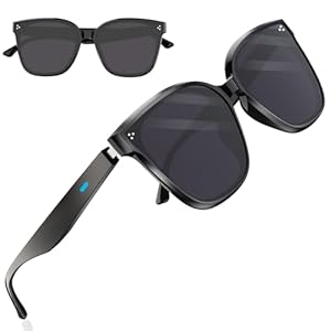 Kryvella Intelligente Brille für Damen Herren Bluetooth 5.4 Audio Sonnenbrille mit Mikrofon Lautsprecher Freisprech Anrufe Klangbrille Musik Drahtlose Audiobrille für Joggen Wandern Training