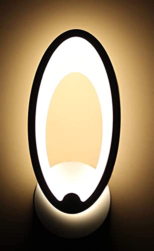 Image of Metal Oval LED Wall Lamp for Living Room, Bedroom & Office Decorative Wall Light with 3 Color Lighting for Home, Cafe & Restaurant (Oval LED WALL)