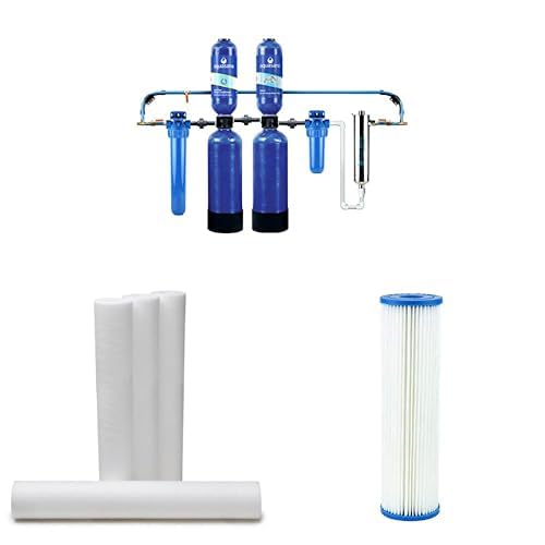 Aquasana Whole House Water Filter System - UV Purifier - Salt-Free Descaler - Pre Post Filters Bundle -