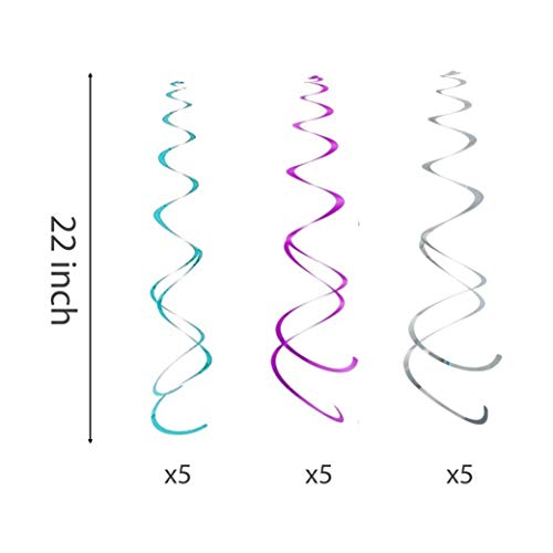 Kristin Paradise 30Ct Mermaid Hanging Swirl Decorations, Under The Sea Party Supplies, Ocean Theme Ceiling Streamers, Birthday Favors For Kids, Seahorse, Shell Glitter Decor #TOP3