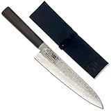 ➤ ULTIMATIVE SCHÄRFE - Die rostfreie Damaszener Klinge wird von erfahrenen Messerschleifern per Handschliff nach traditioneller Art auf maximale Schärfe getrimmt und gleitet nahezu mühelos durch das Schnittgut