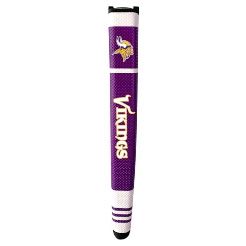 Team Golf NFL Minnesota Vikings Golf Putter Grip Golf Putter Grip with Removable Gel Top Ball Marker, Durable Wide Grip & Easy to Control