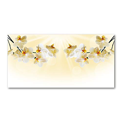 Tirages sur toile fleurs et plantes orchidée beige tableau mural 100x50
