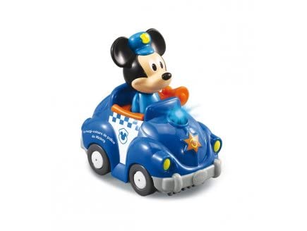 La Magi Voiture de Police de Mickey, Version française - Bolide interactif tut tut Disney - vehicule 1er Age + Carte Animaux