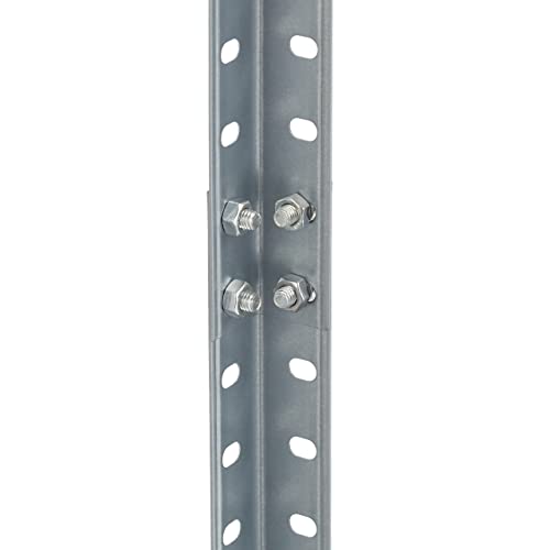 Relaxdays Metallregal verzinkt, HBT: 145x75,5x30 cm, 4 Böden, bis 160kg, zum Schrauben, Stahl, Lagerregal Keller, Silber