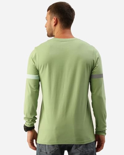 Image of Noble Monk Men Full Sleeve Round Neck T-Shirt | Printed Sleeves |Regular fit Tshirt for Men