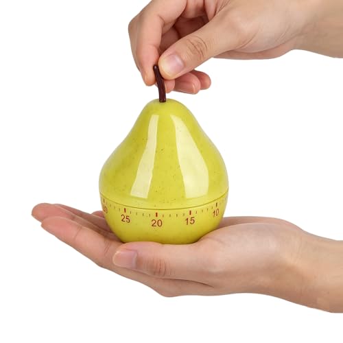 1Pcs Egg Timer, Lightweight Mechanical Kitchen Timer, Pear with 60 Min Countdown, Manually Mechanical Timers for Cooking and Baking, Kitchen Timers Wind up for Home Activities