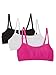 Fruit of the Loom Big Girls' Cotton Spaghetti Strap Sport 3 Pack, Black/Passion Fruit/White, 38(Pack of 3)