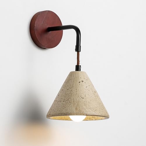 Aplique de travertino Wabi-sabi ajustable E27 de piedra natural para porche