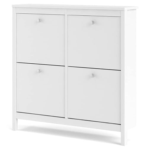 Tvilum, White Madrid 4 Drawer Shoe Cabinet #TOP5