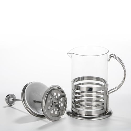 Cafetera de filtro de 600ml resistente al calor con diseño multiusos de plata 6
