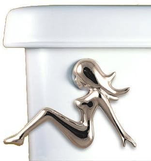 Inches Functional Fine Art Chrome Mud Flap Girl Decorative Toilet Flush Handle/Tank Trip Lever - Front Tank Mount