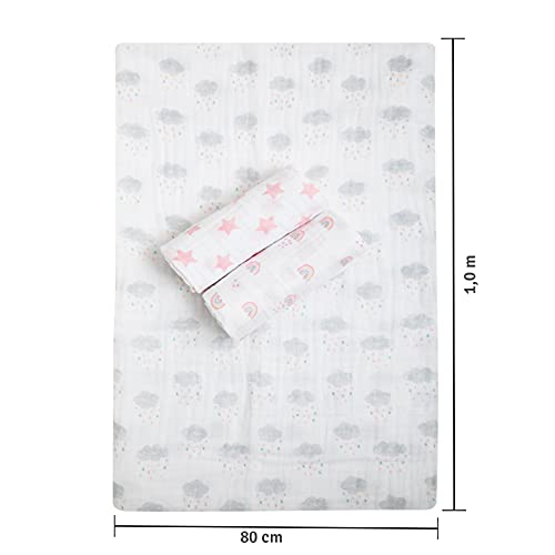 Cueiro Swaddle Papi Soft Estampado 1, 0M X 80Cm Contem 03 Un, Papi Textil, Rosa, 1, 00x80