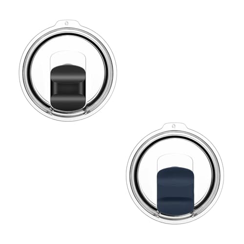 20 oz Tumbler Lids for Yeti, 2 Pcs Replacement Magnetic Spill-Resistant Lids for Yeti 20 oz Tumbler, 10 oz Mug, 10 oz Lowball with Magnetic Slider Switch, BPA Free