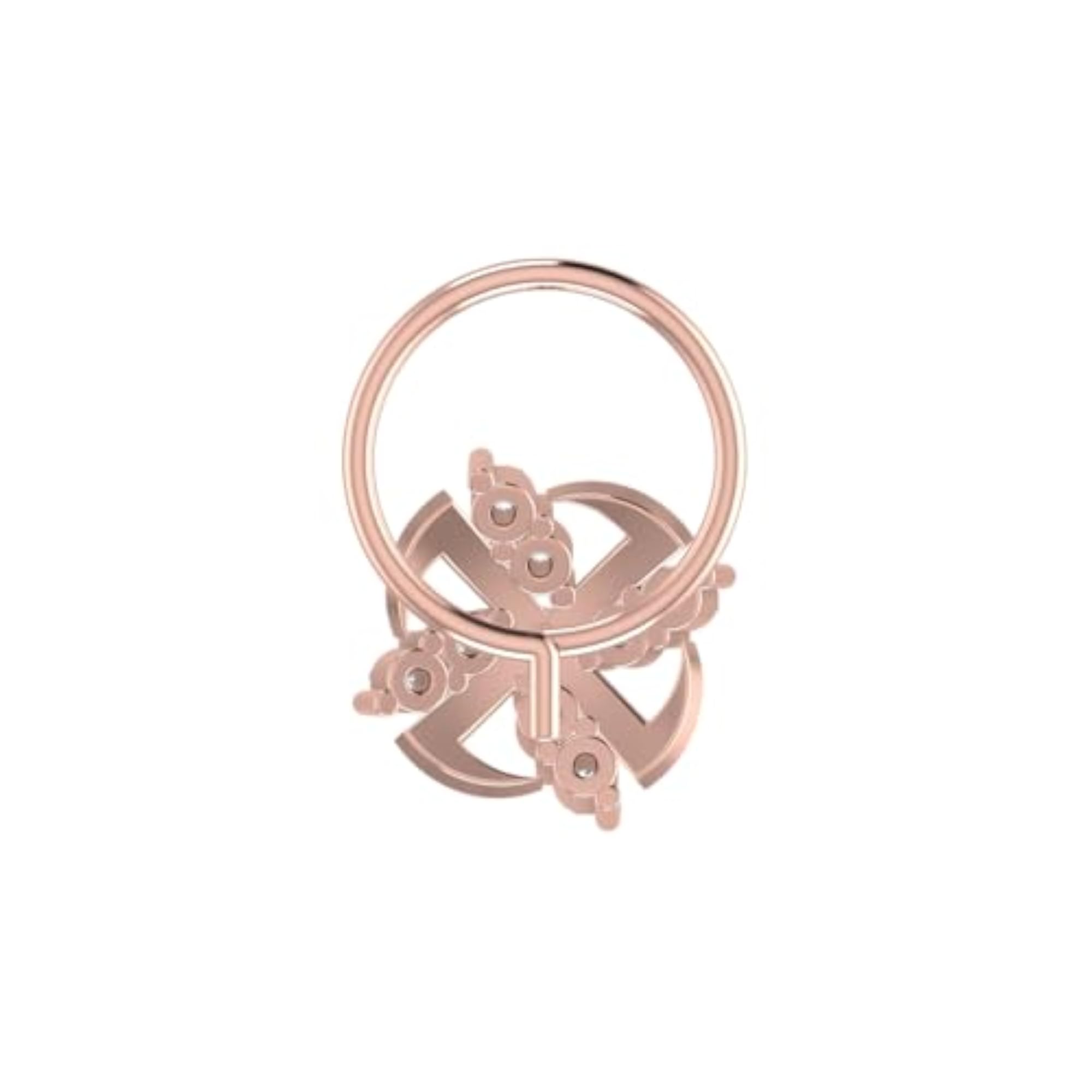 9K BIS Hallmarked Rose Gold Stud Nosering