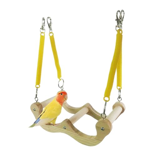Stand de Percha de pájaros - de Madera Natural Perc, Swing Loro Hecho a Mano | Puro de Madera Juguetes Swing Swing, Colgante de Perca Colgante, Swing de Entretenimiento de Loros con Peso Ligero